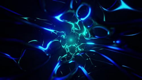 Journey Through the Blue Organic SciFi Tunnel 3D Loop Animation
