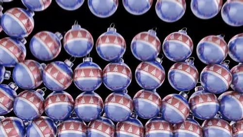 Festive Christmas Ornaments Falling Seamless Transition Background