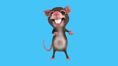Fun 3D cartoon mouse dancing (with alpha channel included)