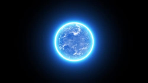 Futuristic Neon Blue Energy Orb Animation