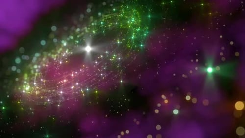 Abstract Futuristic Glittering Galaxy Nebula Background Loop