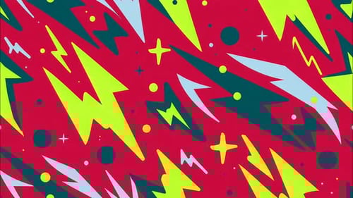 Dynamic Cartoon Loop Animated Pattern — 2D Comic Background in 4K