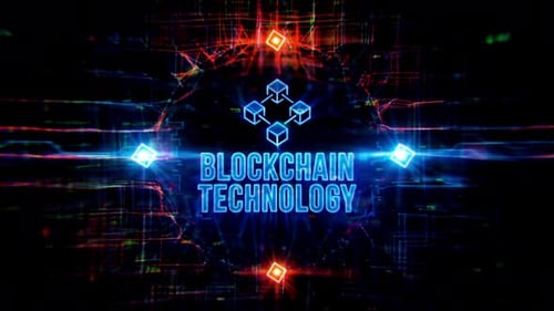 Futuristic Blockchain Technology Digital Network Abstract Background