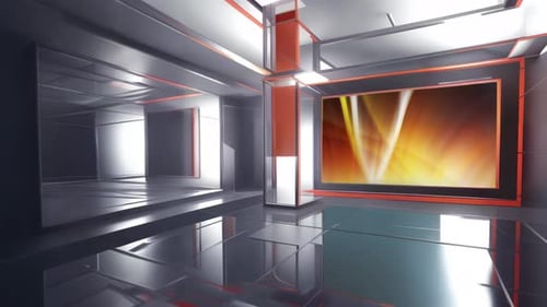 Sleek 3D Virtual Studio for Corporate and News Broadcasts