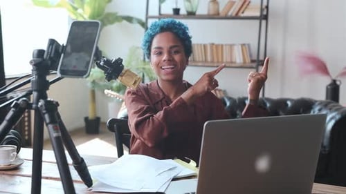 Woman Recording Video for Streaming Content