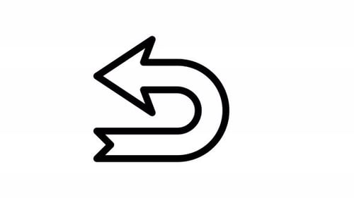 Minimalist Line Art Undo Arrow Icon Animation
