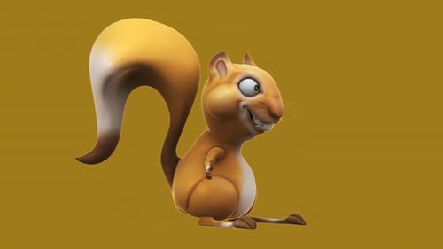 Lustiges 3D-Cartoon-Eichhörnchen im Gespräch (inklusive Alpha-Kanal)