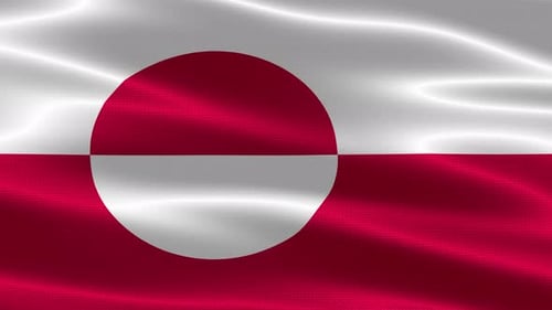 Realistic Waving Flag of Greenland Animation