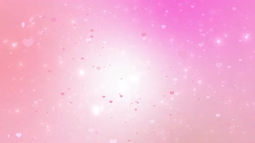 Romantic Pink Hearts and Twinkling Particle Celebration Background