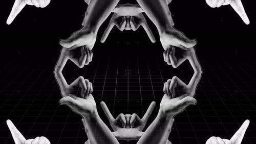 Pointing Hands Cosmic Background