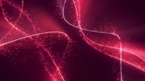 Red Sparkling Lights Lines Animation Background