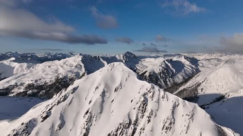Summit on a bright sunny day - aerial footage.
