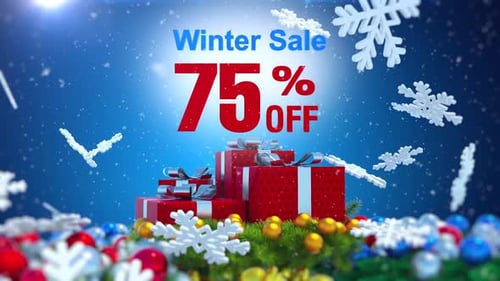 Winter Sale Shopping Discount Promotion Card 75 Percent Off