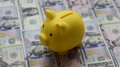 A piggy bank as a concept for storing, accumulating, and saving financial resources. A piggy bank