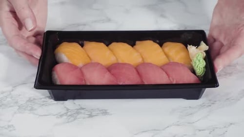 Prepackaged Sushi in a Plastic Tray