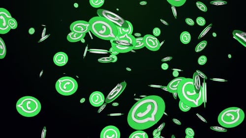 Animated 3D WhatsApp Logos Floating and Rotating