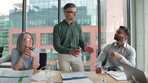 Diverse Team Meeting in Modern Office