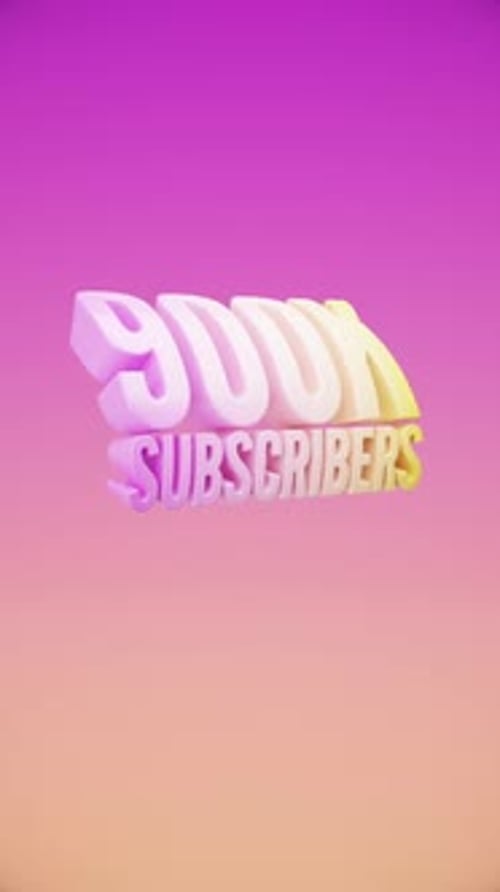 Modern 3D Animated Subscriber Count Text Reveal