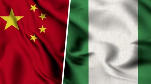 Bandeira da China e bandeira da Nigéria