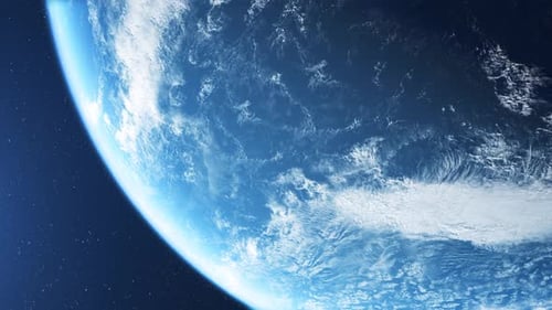 Realistic 3D Earth Rotating Planet View From Space