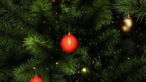 Camera movement on Christmas decoration 4k resolution