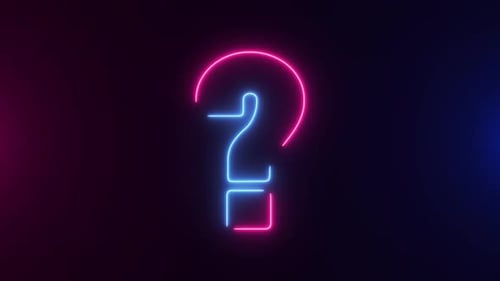 Electric Neon Question Mark Reveal Animation