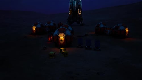 Exploring the Mars Colony Base During the Twilight Hours of a Distant Future