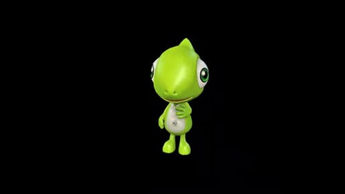 Personnage de Toon Chameleon Idle 4