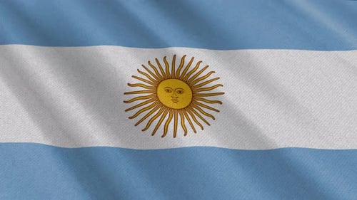 Realistic Waving Argentina Flag Loopable Animation