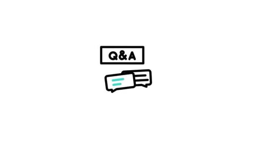Animated Flat Design Q&A Icon with Chat Bubbles