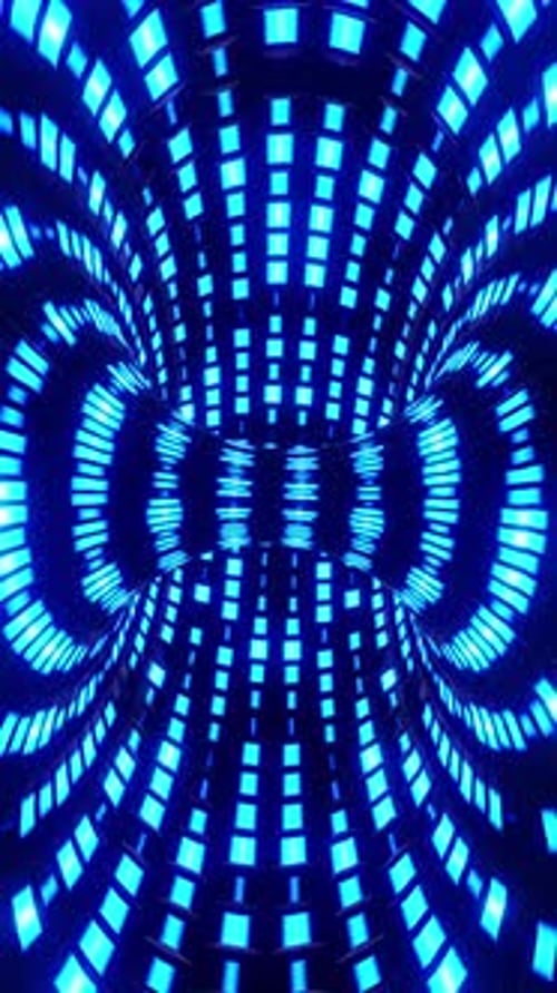 Blue abstract background with many square shapes. Vertical looped animation