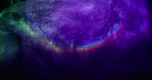 Abstract Colorful Paint Swirls in Dark Water