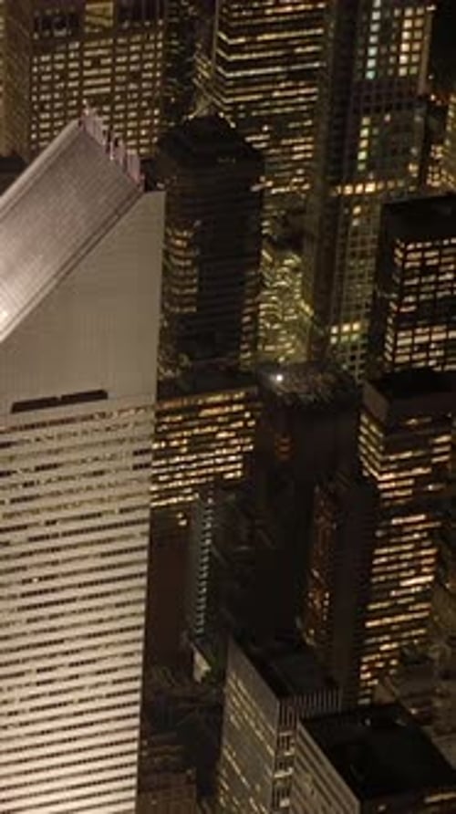 Aerial View of a City at Night