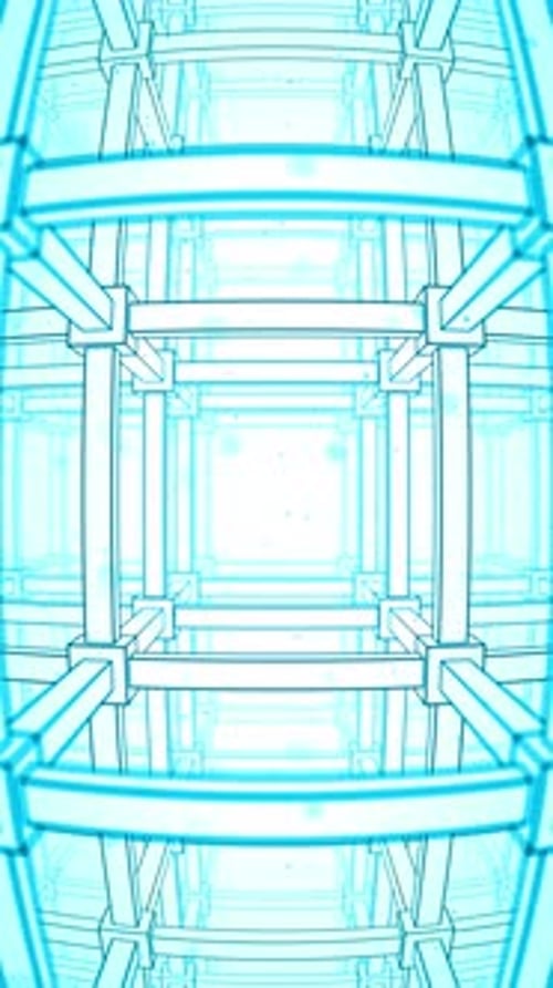 Abstract Futuristic Cube Tunnel Loop