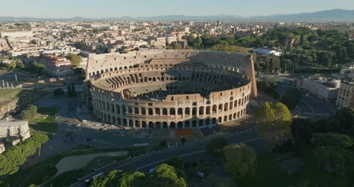 Aerial View of the Coliseum Rome Italy