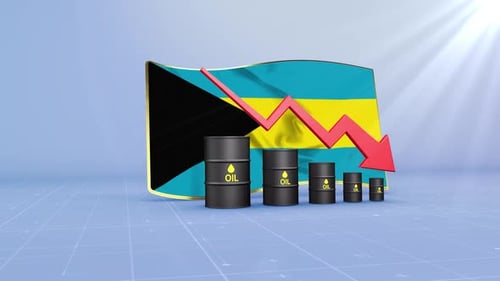 El precio y las reservas del petróleo de Bahamas caen con una flecha roja