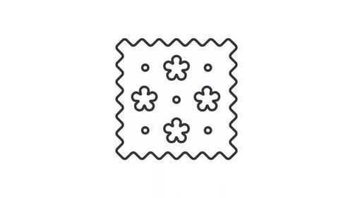 Animated Cracker with Flower Outlines and Dots Icon
