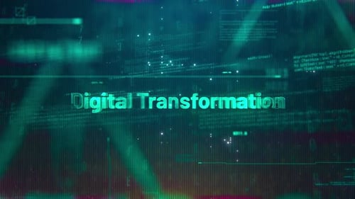Digital Transformation Word On High Technology Futuristic Background