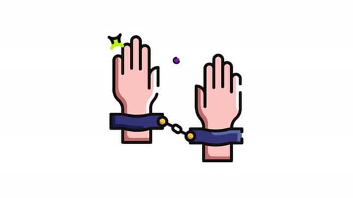 Animated Hand Shackles and Chain Icon