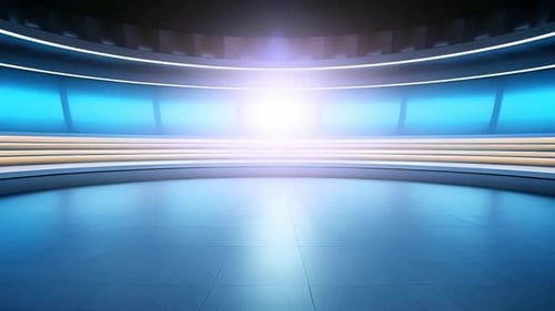 podium Futuristic showcase with platform for product displaying. Empty modern stage display