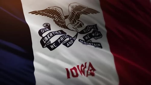 Realistic Waving Iowa State Flag Animation