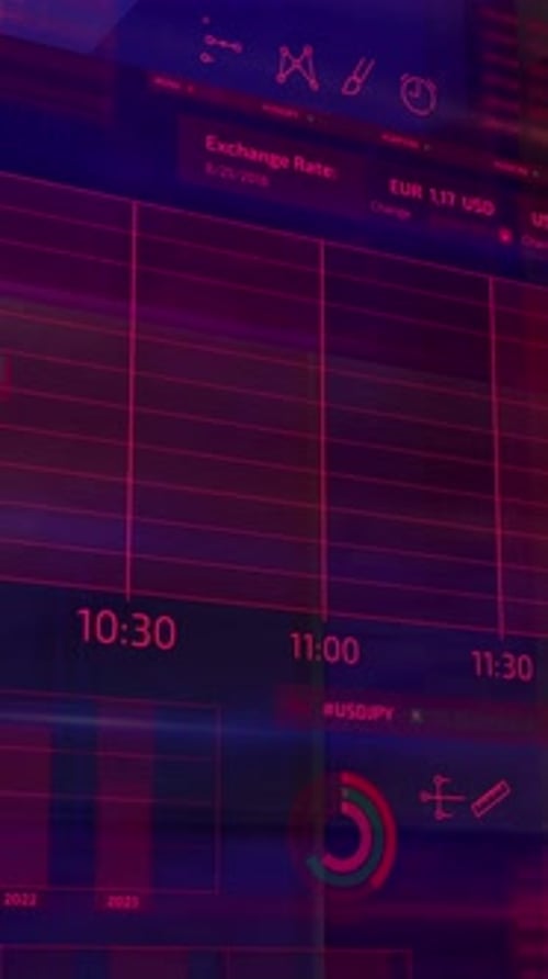 Futuristic Data Analysis Corporate Interface Vertical Display