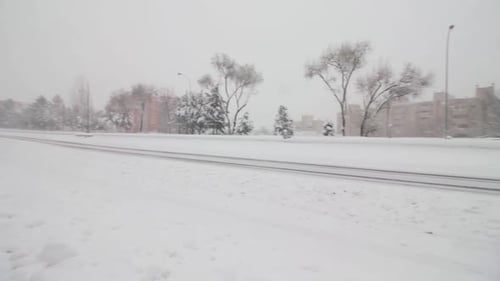 Extreme storm Filomena in Madrid, 9th January 2021