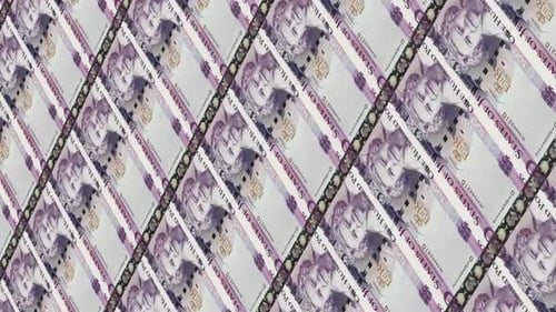 British pounds money banknotes printing, seamless loop