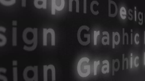 Animated Graphic Design Text on Pixel Screen Background