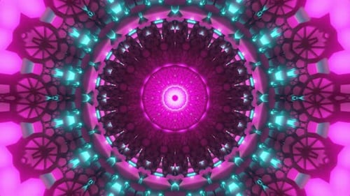 Glowing Neon Geometric Tunnel Loop Background