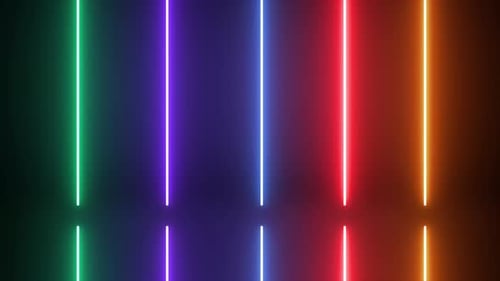 Animated Glowing Vertical Neon Light Lines Background Loop
