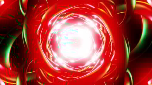 Crimson Metallic Vortex VJ Loop with Twisting Tubes Glowing Core and Depth