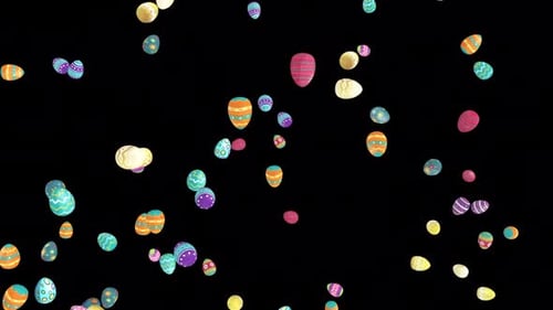 Colorful Animated Easter Eggs Falling Celebration