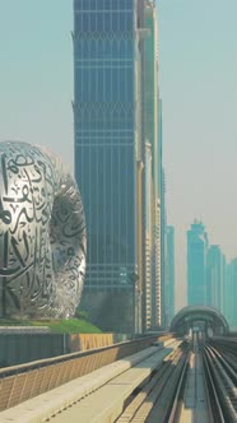 Dubai UAE United Arab Emirates, Buildings Stock Footage ft. dubai metro ...